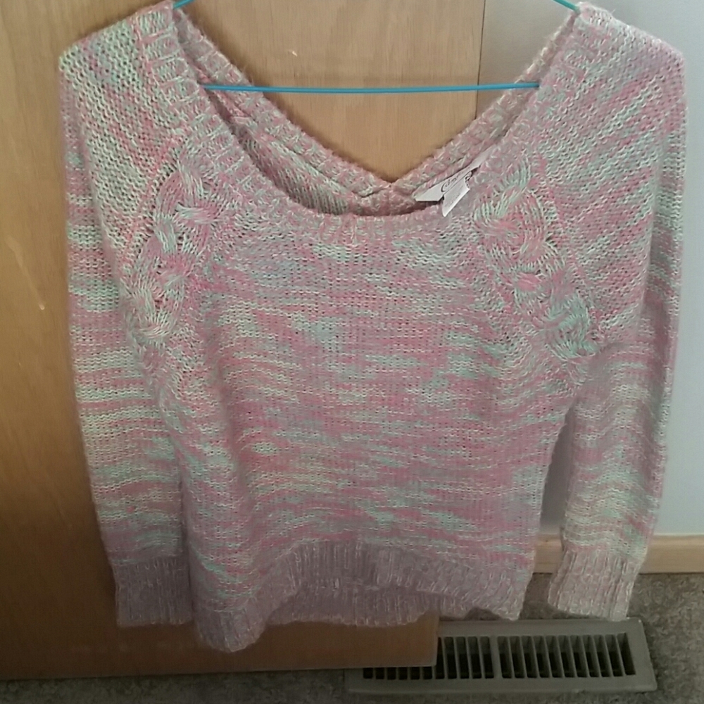 Candies pastel-colored scoop neck sweater